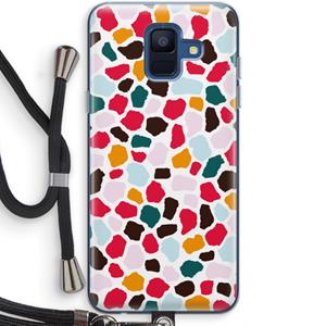 CaseCompany Colored Giraffe: Samsung Galaxy A6 (2018) Transparant Hoesje met koord