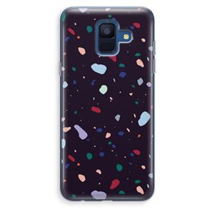 CaseCompany Dark Rounded Terrazzo: Samsung Galaxy A6 (2018) Transparant Hoesje