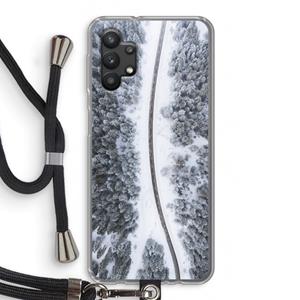 CaseCompany Snøfall: Samsung Galaxy A32 5G Transparant Hoesje met koord
