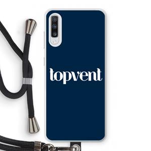 CaseCompany Topvent Navy: Samsung Galaxy A70 Transparant Hoesje met koord