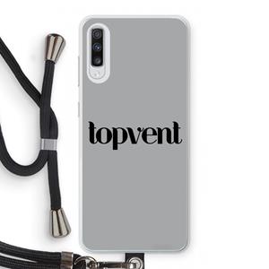 CaseCompany Topvent Grijs Zwart: Samsung Galaxy A70 Transparant Hoesje met koord