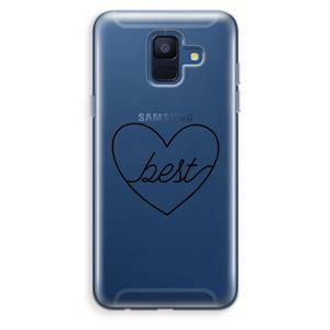CaseCompany Best heart black: Samsung Galaxy A6 (2018) Transparant Hoesje