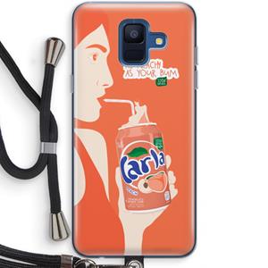 CaseCompany Peach please!: Samsung Galaxy A6 (2018) Transparant Hoesje met koord