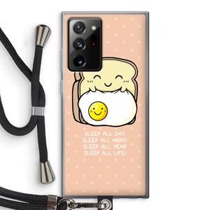 CaseCompany Sleep All Day: Samsung Galaxy Note 20 Ultra / Note 20 Ultra 5G Transparant Hoesje met koord