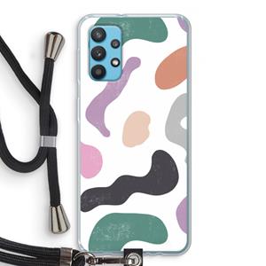 CaseCompany Memphis Shapes: Samsung Galaxy A32 4G Transparant Hoesje met koord