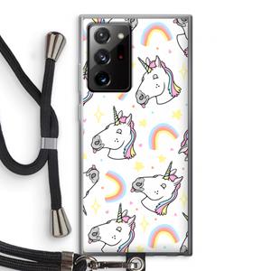 CaseCompany Rainbow Unicorn: Samsung Galaxy Note 20 Ultra / Note 20 Ultra 5G Transparant Hoesje met koord