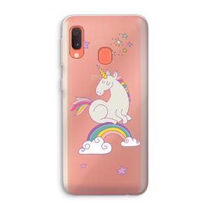CaseCompany Regenboog eenhoorn: Samsung Galaxy A20e Transparant Hoesje