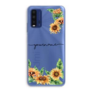 CaseCompany Zonnebloemen: Xiaomi Redmi 9T Transparant Hoesje