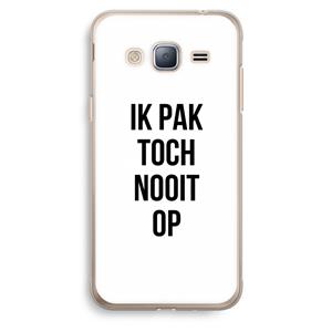 CaseCompany Ik pak nooit op: Samsung Galaxy J3 (2016) Transparant Hoesje