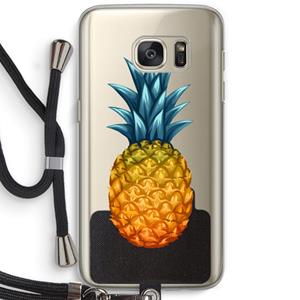 CaseCompany Grote ananas: Samsung Galaxy S7 Transparant Hoesje met koord