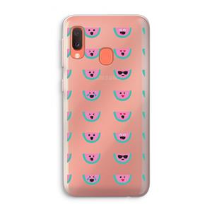 CaseCompany Smiley watermeloenprint: Samsung Galaxy A20e Transparant Hoesje