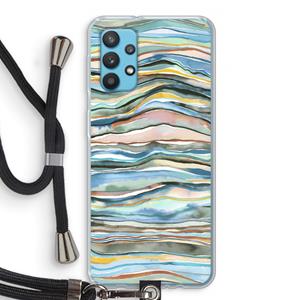 CaseCompany Watercolor Agate: Samsung Galaxy A32 4G Transparant Hoesje met koord