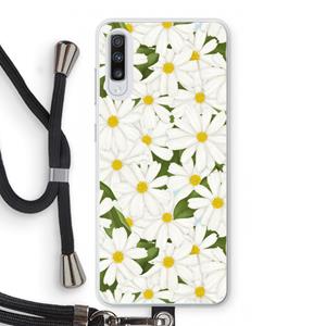 CaseCompany Summer Daisies: Samsung Galaxy A70 Transparant Hoesje met koord