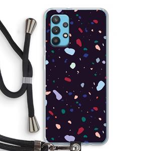 CaseCompany Dark Rounded Terrazzo: Samsung Galaxy A32 4G Transparant Hoesje met koord