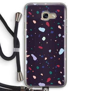 CaseCompany Dark Rounded Terrazzo: Samsung Galaxy A5 (2017) Transparant Hoesje met koord