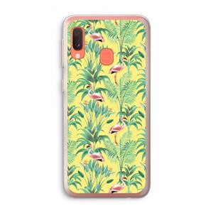 CaseCompany Flamingo party: Samsung Galaxy A20e Transparant Hoesje