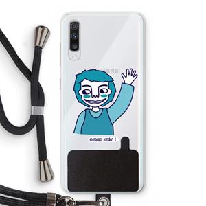 CaseCompany Zwaai: Samsung Galaxy A70 Transparant Hoesje met koord