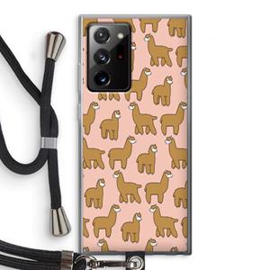 CaseCompany Alpacas: Samsung Galaxy Note 20 Ultra / Note 20 Ultra 5G Transparant Hoesje met koord