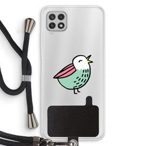 CaseCompany Birdy: Samsung Galaxy A22 4G Transparant Hoesje met koord