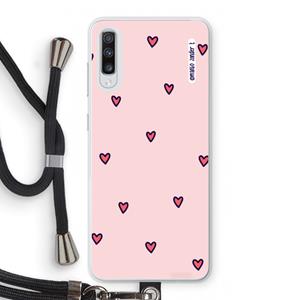 CaseCompany Hartjes: Samsung Galaxy A70 Transparant Hoesje met koord