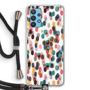 CaseCompany Tropical Dots: Samsung Galaxy A32 4G Transparant Hoesje met koord