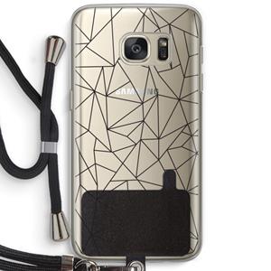 CaseCompany Geometrische lijnen zwart: Samsung Galaxy S7 Transparant Hoesje met koord