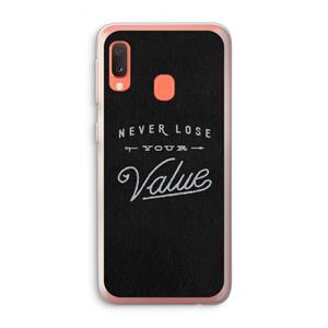 CaseCompany Never lose your value: Samsung Galaxy A20e Transparant Hoesje