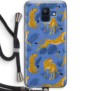 CaseCompany Luipaard: Samsung Galaxy A6 (2018) Transparant Hoesje met koord