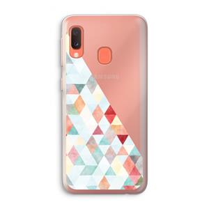CaseCompany Gekleurde driehoekjes pastel: Samsung Galaxy A20e Transparant Hoesje