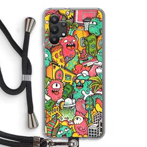 CaseCompany Vexx City: Samsung Galaxy A32 5G Transparant Hoesje met koord