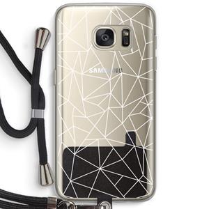 CaseCompany Geometrische lijnen wit: Samsung Galaxy S7 Transparant Hoesje met koord
