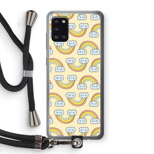 CaseCompany Regenboog: Samsung Galaxy A31 Transparant Hoesje met koord