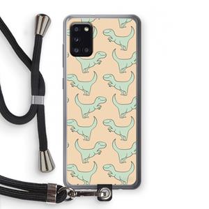CaseCompany Dinos: Samsung Galaxy A31 Transparant Hoesje met koord