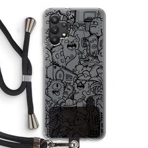 CaseCompany Vexx Black City : Samsung Galaxy A32 5G Transparant Hoesje met koord