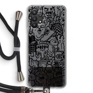 CaseCompany Vexx Black Mixtape: Samsung Galaxy A32 5G Transparant Hoesje met koord