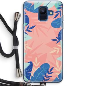 CaseCompany Tropisch: Samsung Galaxy A6 (2018) Transparant Hoesje met koord