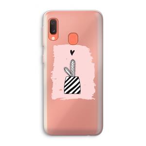 CaseCompany Zwart-wit cactus: Samsung Galaxy A20e Transparant Hoesje
