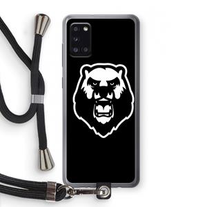 CaseCompany Angry Bear (black): Samsung Galaxy A31 Transparant Hoesje met koord