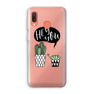 CaseCompany Hey you cactus: Samsung Galaxy A20e Transparant Hoesje