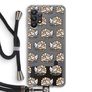 CaseCompany Slapende poes: Samsung Galaxy A32 5G Transparant Hoesje met koord
