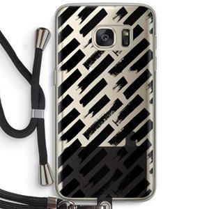 CaseCompany Zwarte vegen: Samsung Galaxy S7 Transparant Hoesje met koord
