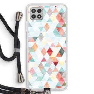 CaseCompany Gekleurde driehoekjes pastel: Samsung Galaxy A22 4G Transparant Hoesje met koord