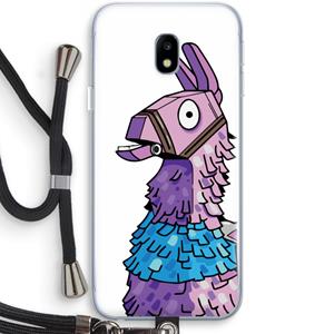 CaseCompany Lama: Samsung Galaxy J3 (2017) Transparant Hoesje met koord