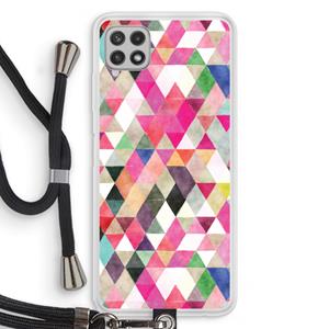 CaseCompany Gekleurde driehoekjes: Samsung Galaxy A22 4G Transparant Hoesje met koord