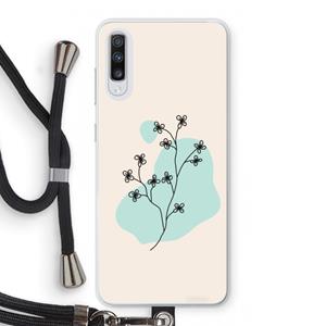 CaseCompany Love your petals: Samsung Galaxy A70 Transparant Hoesje met koord