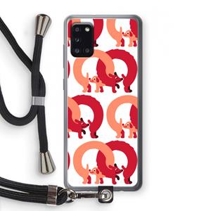 CaseCompany Dogs: Samsung Galaxy A31 Transparant Hoesje met koord
