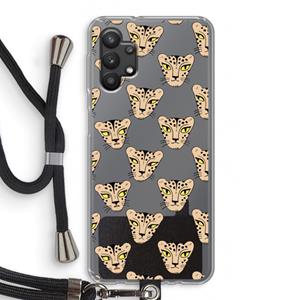CaseCompany Tijger: Samsung Galaxy A32 5G Transparant Hoesje met koord