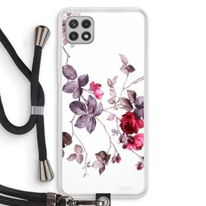 CaseCompany Mooie bloemen: Samsung Galaxy A22 4G Transparant Hoesje met koord