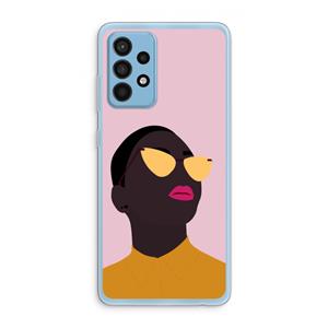 CaseCompany Yellow glasses: Samsung Galaxy A52 Transparant Hoesje