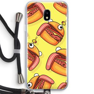 CaseCompany Hamburger: Samsung Galaxy J3 (2017) Transparant Hoesje met koord